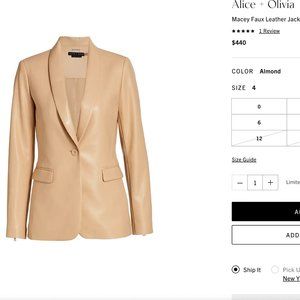 Alice + Olivia Macey Faux Leather Jacket NWT